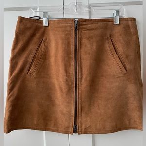 Brown Suede Mini Skirt